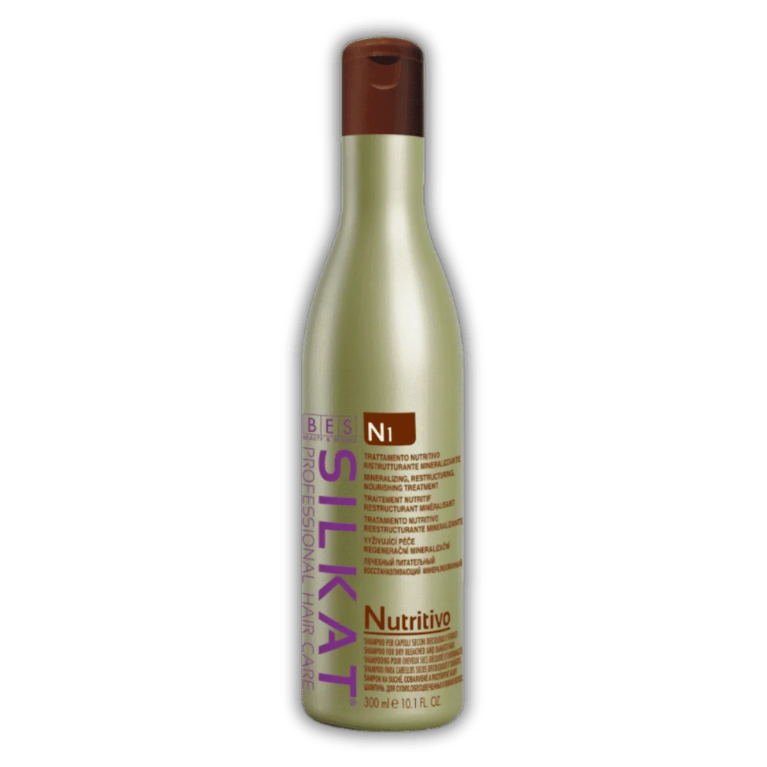 bes-silkat-n1-shampoo-nourishing-mineralizing-300ml-uk | Асоціація майстрів стилістів Mega-Star Професійний догляд BES Silkat: шампунь N1 Nutritivo, 300 мл